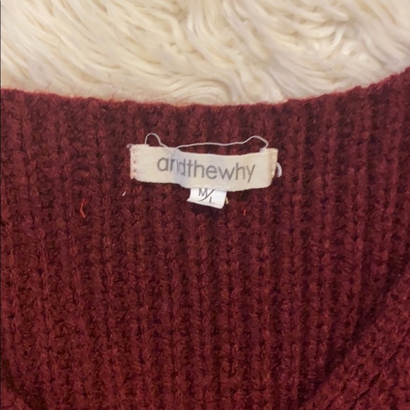 Burgundy Knit Cropped Tank, Size M/L - Picture 3 of 7